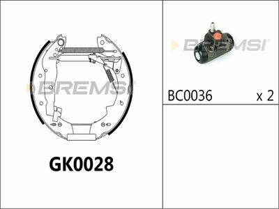 Комплект тормозных колодок BREMSI GK0028 для TALBOT 1307-1510