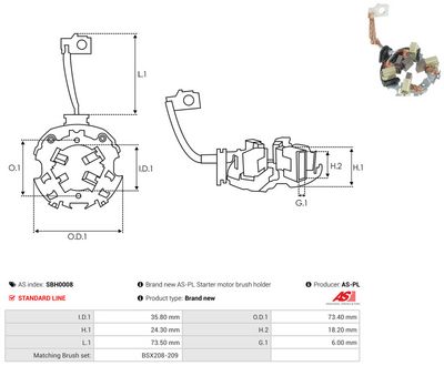 Vorschau Halter, Kohlebürsten Ansicht 2