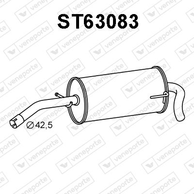 Глушитель выхлопных газов конечный VENEPORTE ST63083 для VW LUPO