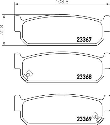 Комплект тормозных колодок, дисковый тормоз HELLA 8DB 355 036-621 для INFINITI J30