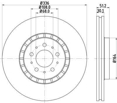 Тормозной диск HELLA 8DD 355 110-591 для VOLVO XC90