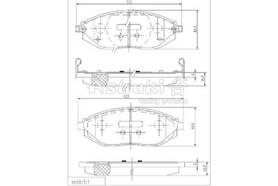 Комплект тормозных колодок, дисковый тормоз ASHUKI by Palidium J009-05 для CHEVROLET SPARK