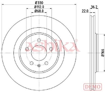 спирачен диск ASHIKA 61-00-0910C