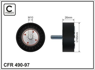 Deflection/Guide Pulley, V-ribbed belt 490-97