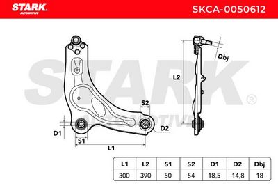 носач, окачване на колелата STARK SKCA-0050612