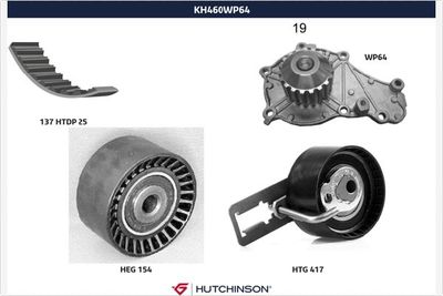 KH460WP64 HUTCHINSON Водяной насос + комплект зубчатого ремня