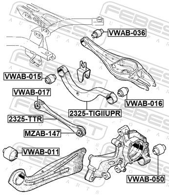 Control/Trailing Arm, wheel suspension 2325-TIGIIUPR
