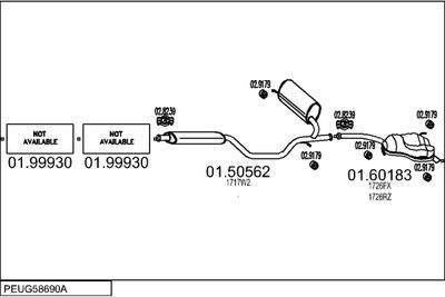 Układ wydechowy MTS PEUG58690A019002