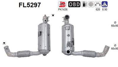 Filtr sadzy / filtr cząstek stałych, układ wydechowy AS 2272527