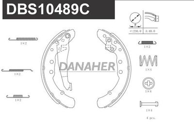 Комплект тормозных колодок DANAHER DBS10489C для AUDI A6