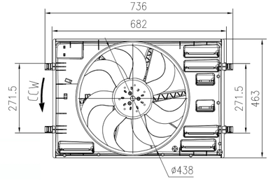 WILMINK GROUP WG2161736 Вентилятор системы охлаждения двигателя  для AUDI Q3 (Ауди Q3)
