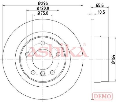 спирачен диск ASHIKA 61-00-0102C