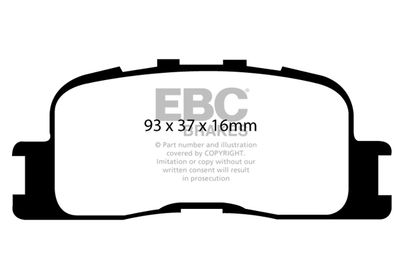 Комплект тормозных колодок, дисковый тормоз EBC Brakes DP1716 для TOYOTA CAMRY