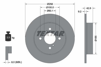 TEXTAR 92227903 Тормозные диски для SUZUKI IGNIS