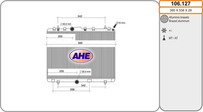 AHE 106.127 Крышка радиатора  для PEUGEOT  (Пежо 301)