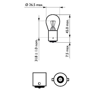 Лампа накаливания, фонарь указателя поворота 12498CP