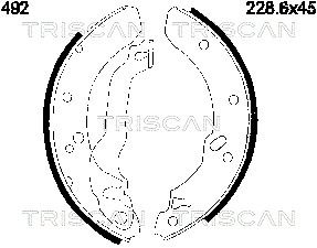 TRISCAN 8100 16492 Тормозные колодки барабанные  для FORD ESCORT IV (GAF, AWF, ABFT) 1.6 Turbo RS