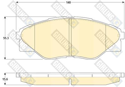 GIRLING 6135329 Тормозные колодки и сигнализаторы для TOYOTA HILUX VII Пикап (_N1_, _N2_, _N3_) 2.5 D-4D (KUN15_)
