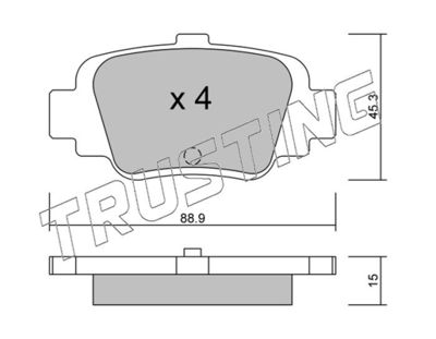 TRUSTING 758.0 Тормозные колодки и сигнализаторы  для NISSAN MICRA II (K11) 1.0 i 16V