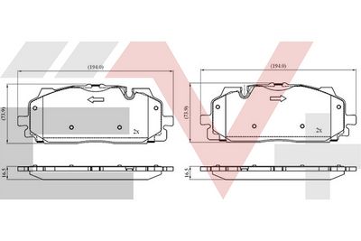 комплект спирачно феродо, дискови спирачки COMLINE CEV02443