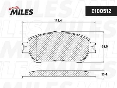 Комплект тормозных колодок, дисковый тормоз MILES E100512 для TOYOTA CAMRY