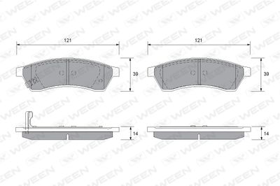 Комплект тормозных колодок, дисковый тормоз WEEN 151-2566 для CHEVROLET (SGM) EPICA