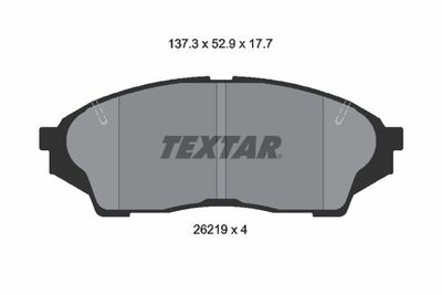 Комплект тормозных колодок, дисковый тормоз TEXTAR 2621901 для TOYOTA CRESTA