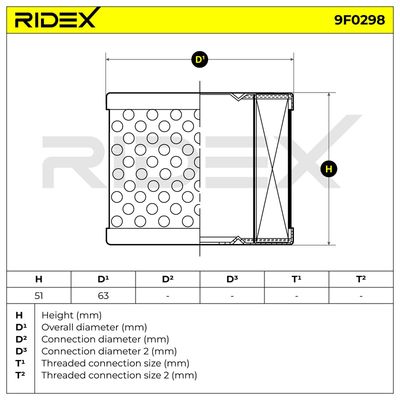 горивен филтър RIDEX 9F0298