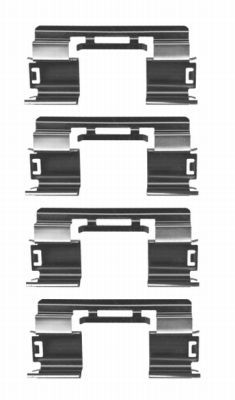 Комплектующие, колодки дискового тормоза HELLA 8DZ 355 204-351 для OPEL ASTRA