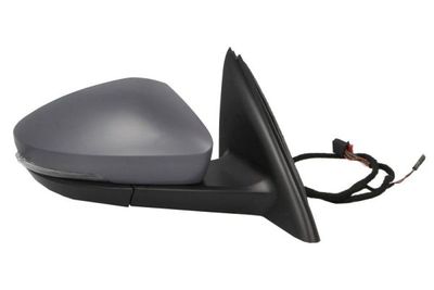 Zijspiegel Rechts (elektrisch, in reliëf, met verwarming, assistent rijstrookverandering, under-coated, elektrisch opklapbaar, met indicator) past: SKODA OCTAVIA III 06.16-11.19