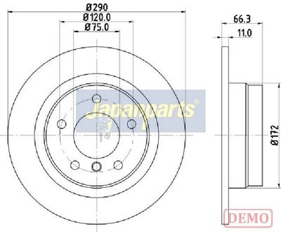 спирачен диск JAPANPARTS DP-0103C