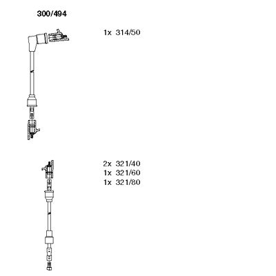 Комплект проводов зажигания BREMI 300/494 для PEUGEOT 505