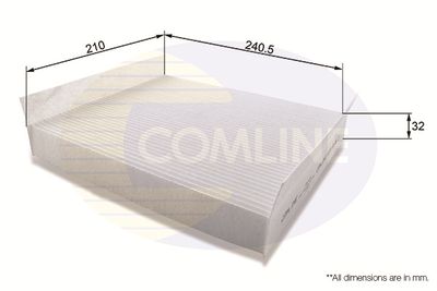 Filtr, wentylacja przestrzeni pasażerskiej COMLINE EKF104