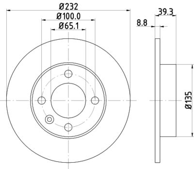 HELLA 8DD 355 106-681 Тормозные диски  для SEAT AROSA (Сеат Ароса)