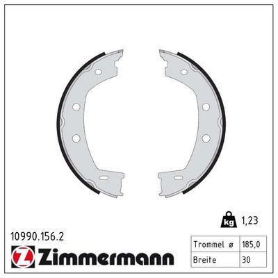 комплект спирачна челюст, ръчна спирачка ZIMMERMANN 10990.156.2