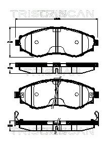 Комплект тормозных колодок, дисковый тормоз TRISCAN 8110 21008 для DAEWOO MAGNUS