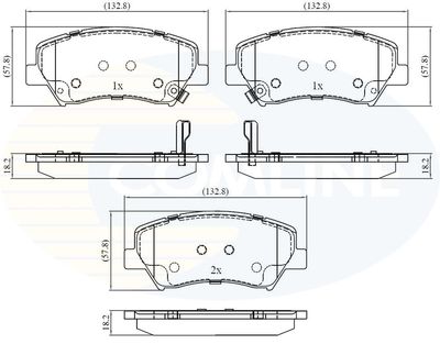 Комплект тормозных колодок, дисковый тормоз COMLINE CBP32379 для RENAULT FLUENCE