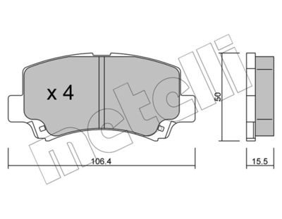 Комплект тормозных колодок, дисковый тормоз METELLI 22-0419-0 для CHERY KIMO