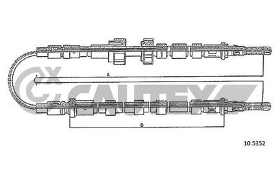 Тросик, cтояночный тормоз CAUTEX 088081 для FORD ORION