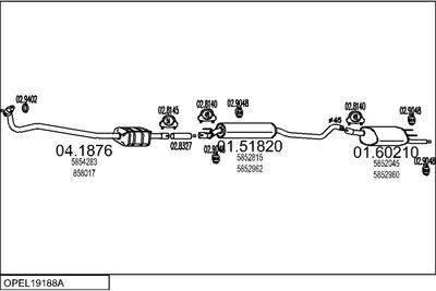 SISTEM DE ESAPAMENT MTS OPEL19188A054924