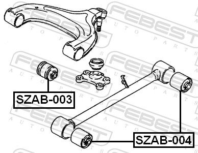 Mounting, control/trailing arm SZAB-004