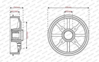 спирачен барабан FERODO FDR329840