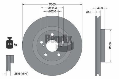Disque de frein BENDIX Braking
