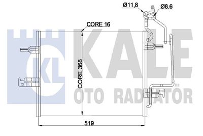 KALE OTO RADYATÖR 345805 Радиатор кондиционера  для OPEL MERIVA A вэн (X03) 1.6 16V (E75)