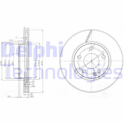 Bromsskiva DELPHI BG3845C