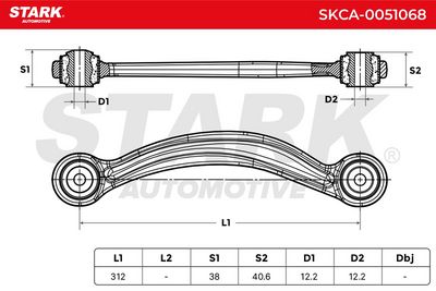 носач, окачване на колелата STARK SKCA-0051068