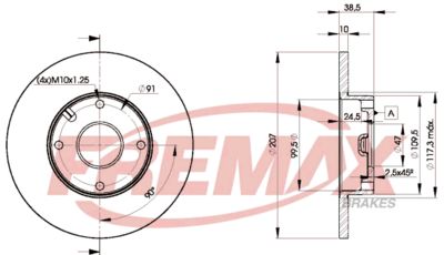 FREMAX BD-7702 Тормозные диски  для DAIHATSU CHARADE (Дайхатсу Чараде)