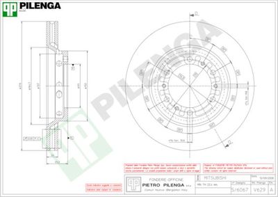 PILENGA V629 Тормозные диски  для MITSUBISHI DELICA (Митсубиши Делика)