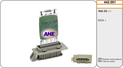 AHE 442.001 Вентилятор системы охлаждения двигателя  для LAND ROVER FREELANDER I (L314) 1.8 i 16V 4x4