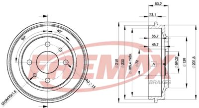 Тормозной барабан FREMAX BD-9680 для FIAT 147